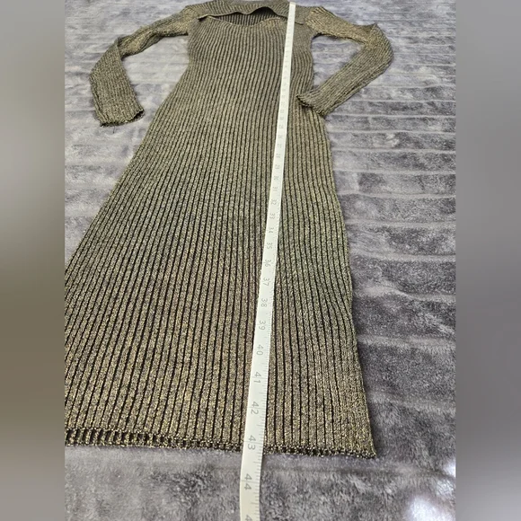 Say What Ribbed Knit Sparkly Long Sleeve Dress Size Medium - Picture 5 of 7